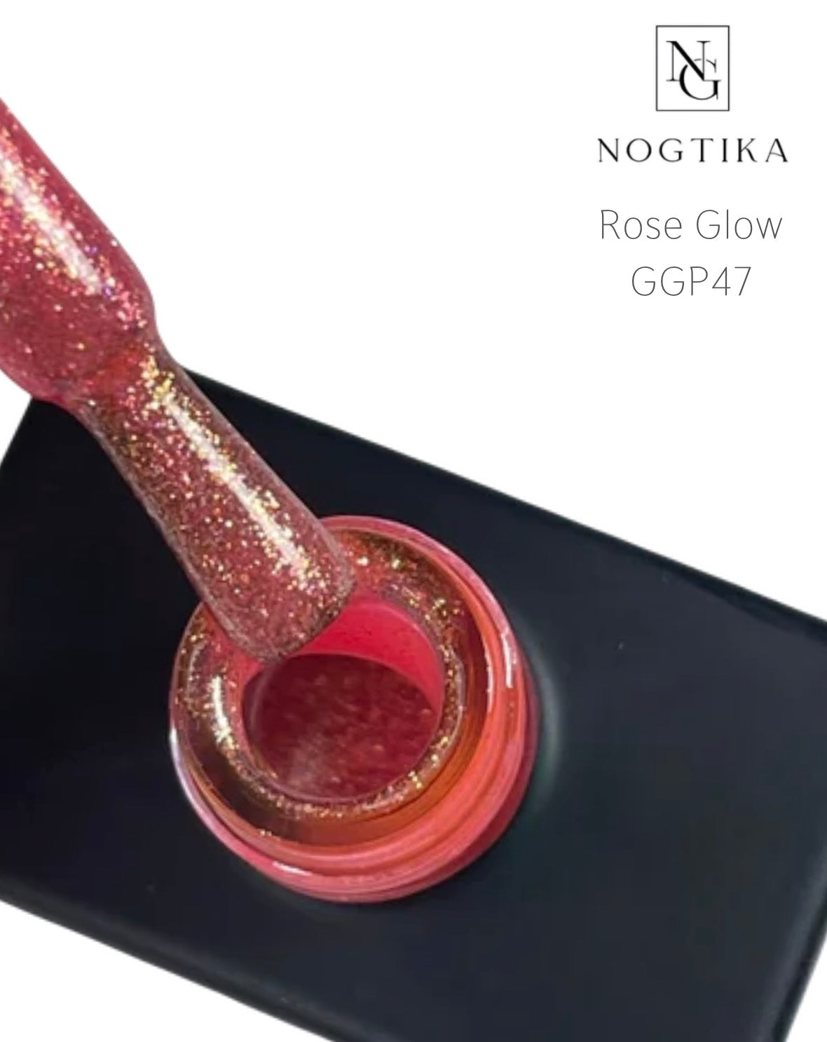 Glitter Gel Polish # 47 Rose Glow (12ml) TPO-free