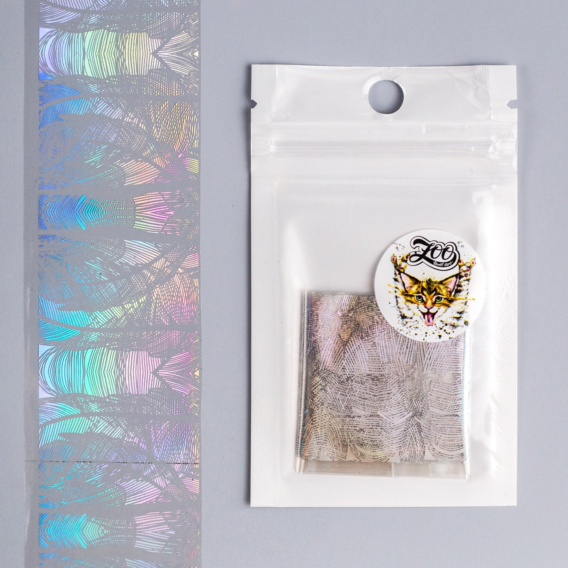 Переводная пленка с голографическим эффектом разных цветов от ZOO Nail