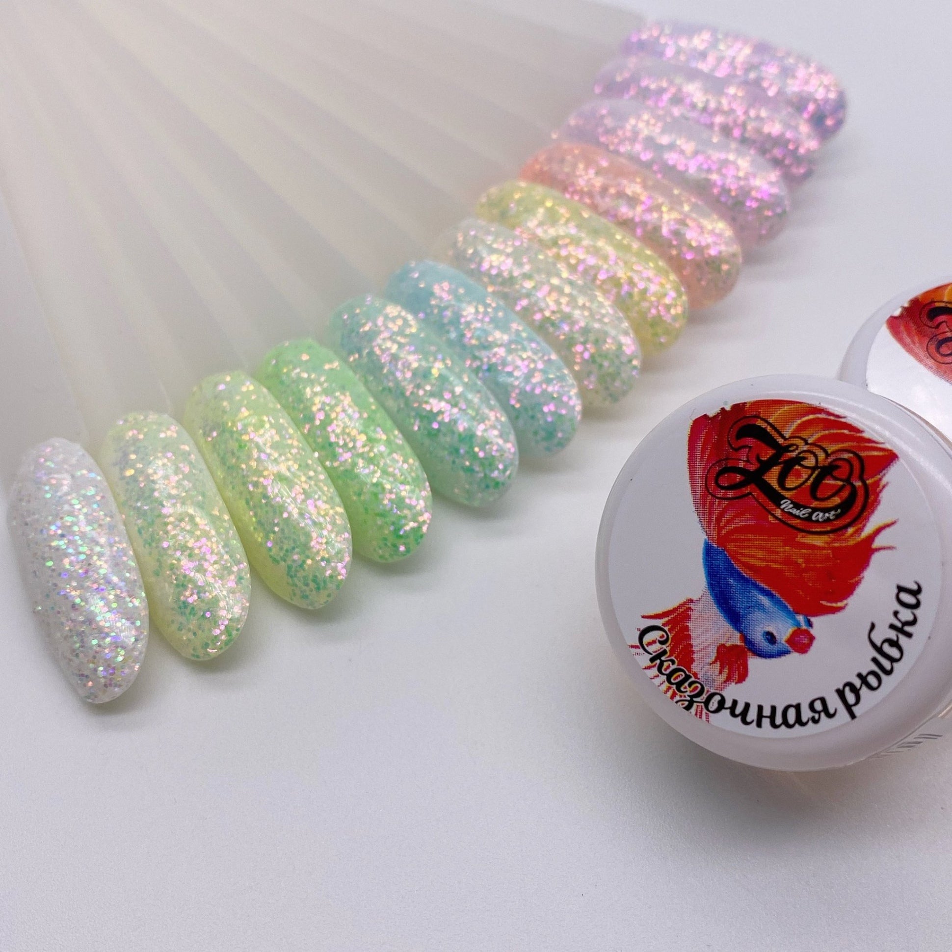 Glitter powder pastel-neon effect from ZOO Nail (10 colors) 0.2g