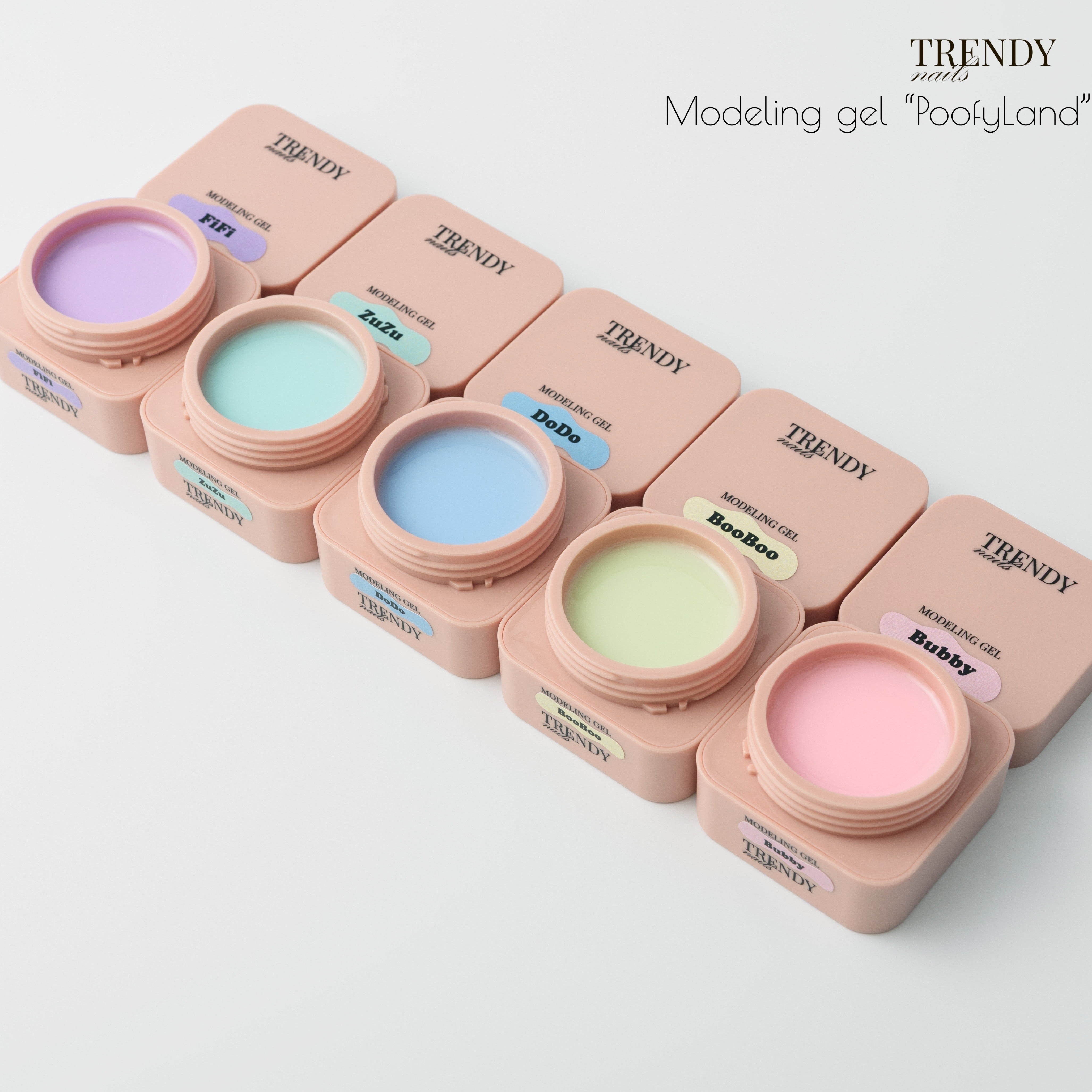 PuffyLand SET Modeling Gel 5x15ml mit Gratis Teddy (TPO/HEMA-free)