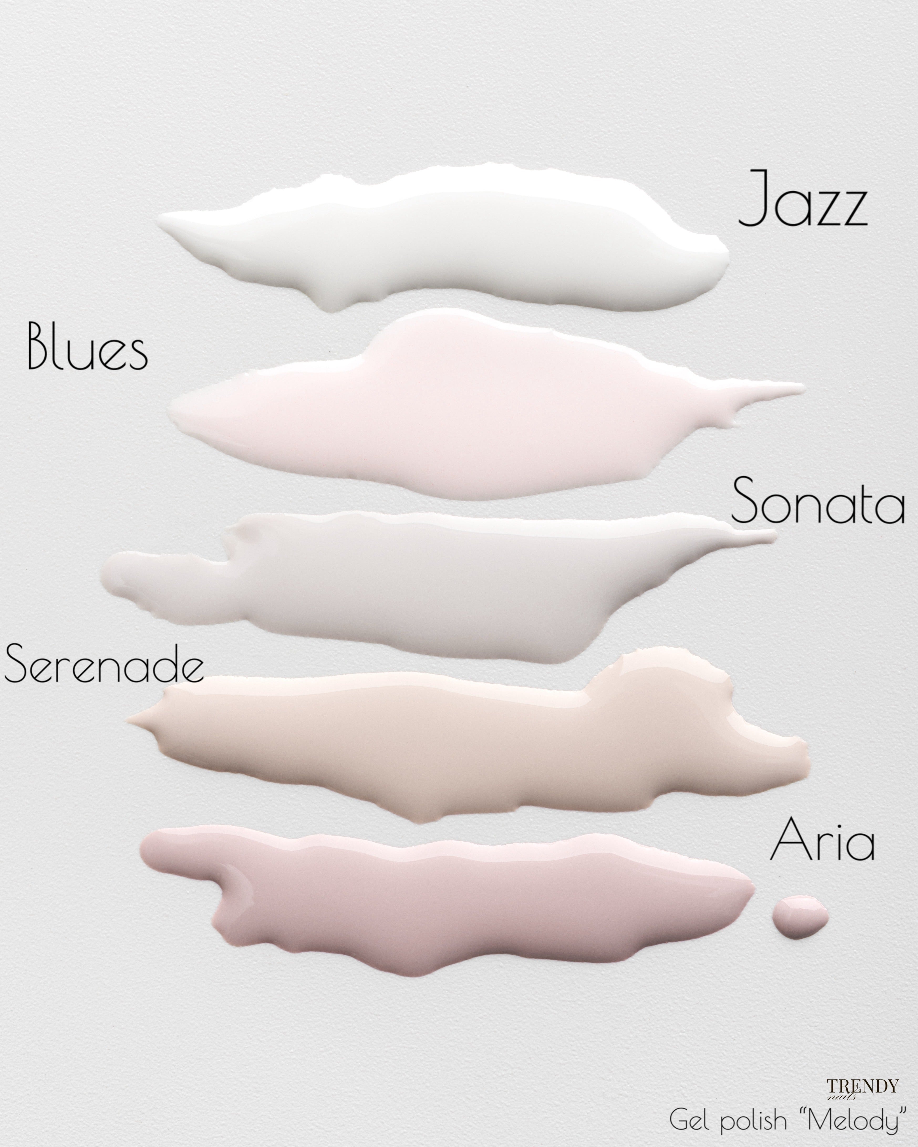 Gel Polish Melody Collection (5x8ml) von Trendy Nails (TPO/HEMA-free)