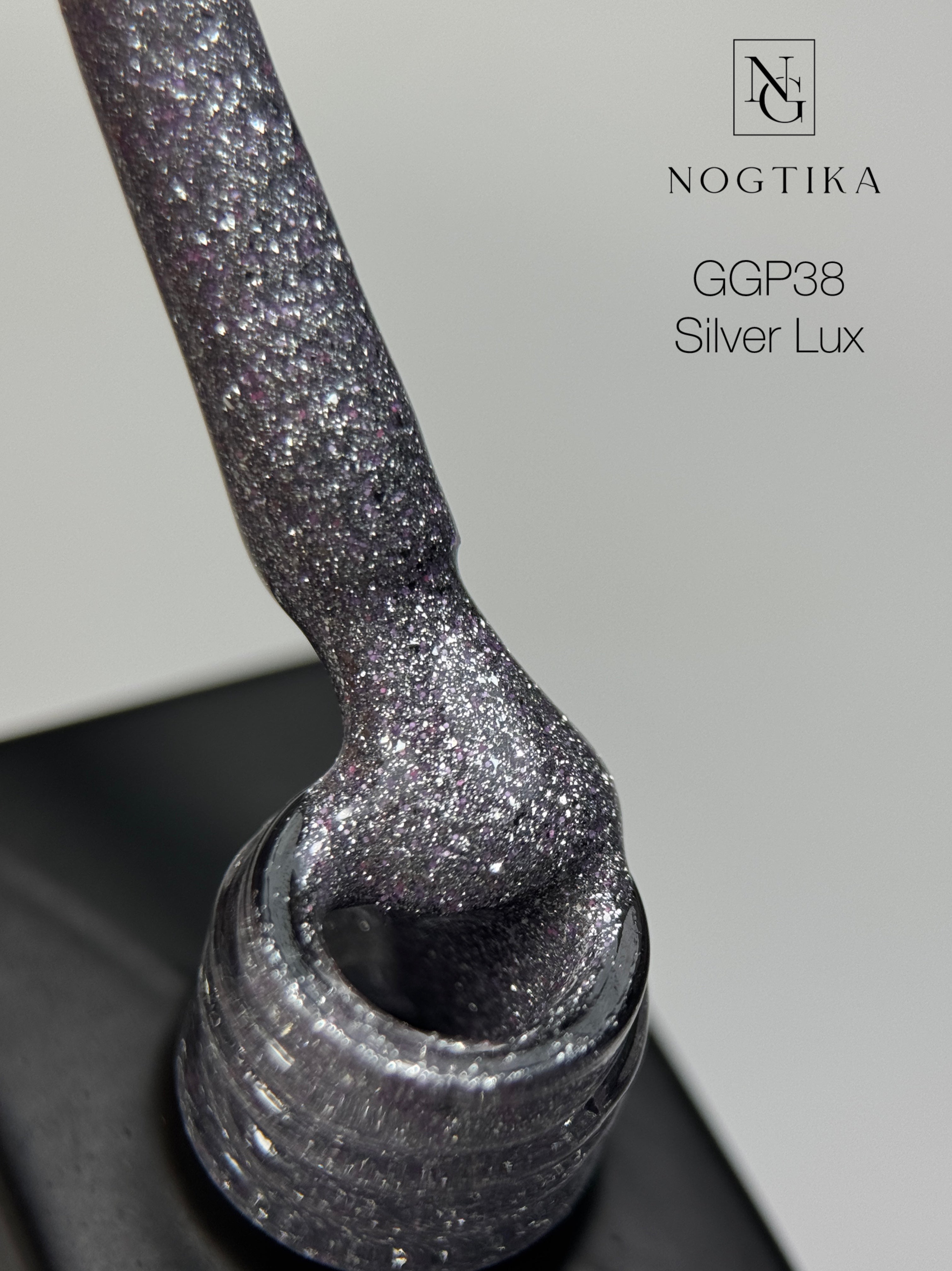 Glitter Gel Polish # 38 Silver Lux (12ml) TPO-free