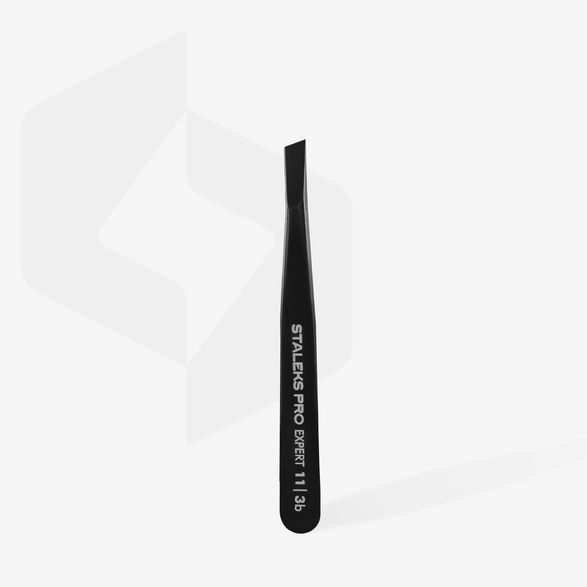 Tweezers for eyebrows TE-11/3b (black) STALEKS PRO EXPERT