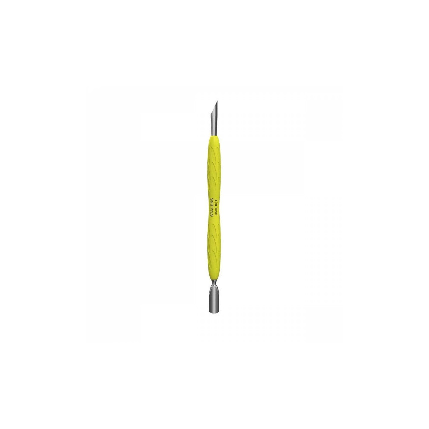 Pusher per cuticole con manico in silicone (sterilizzabile) STALEKS UNIQ PQ10/2 (spingitore rotondo stretto + spingitore obliquo)