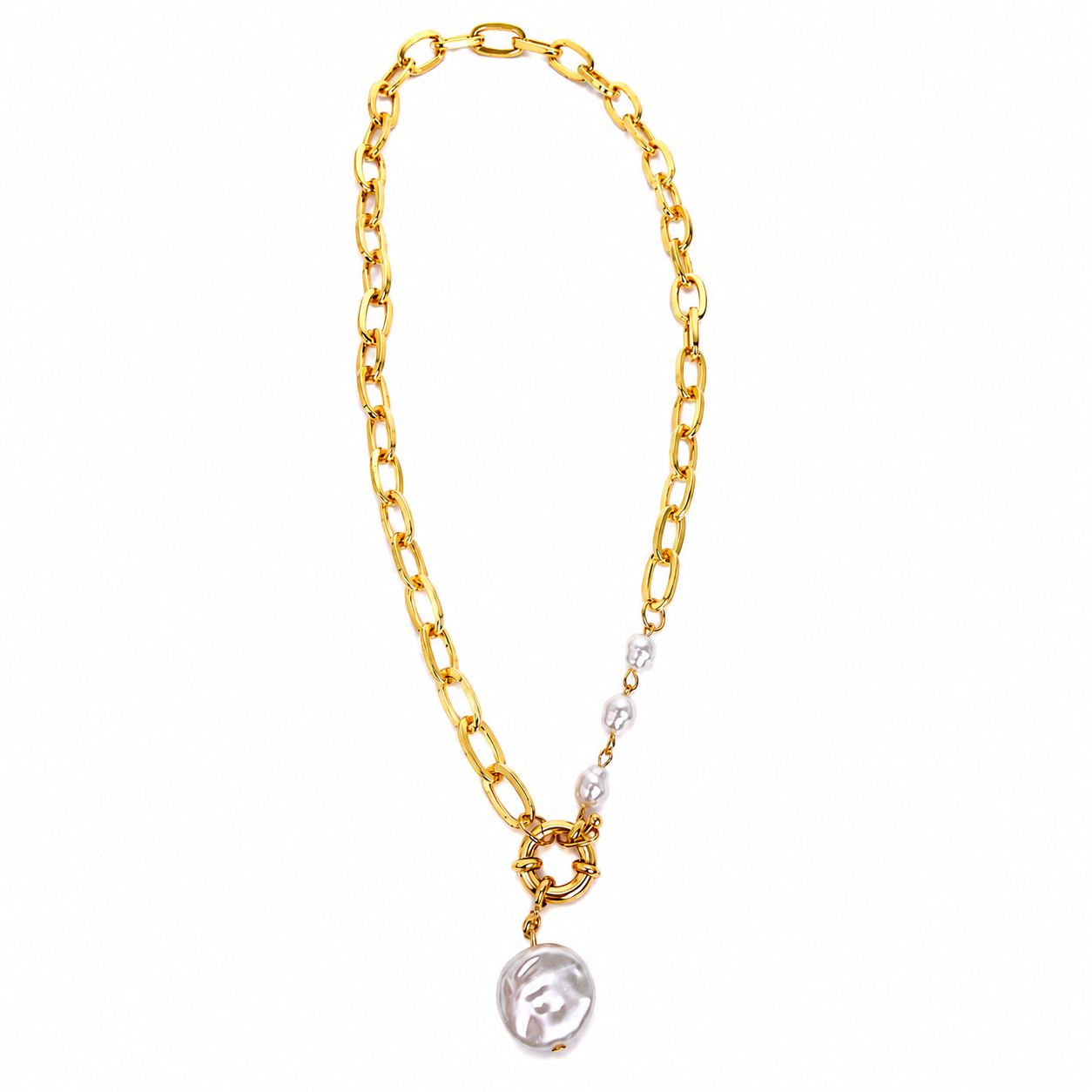 Collana asimmetrica alla moda in oro (bigiotteria) 4
