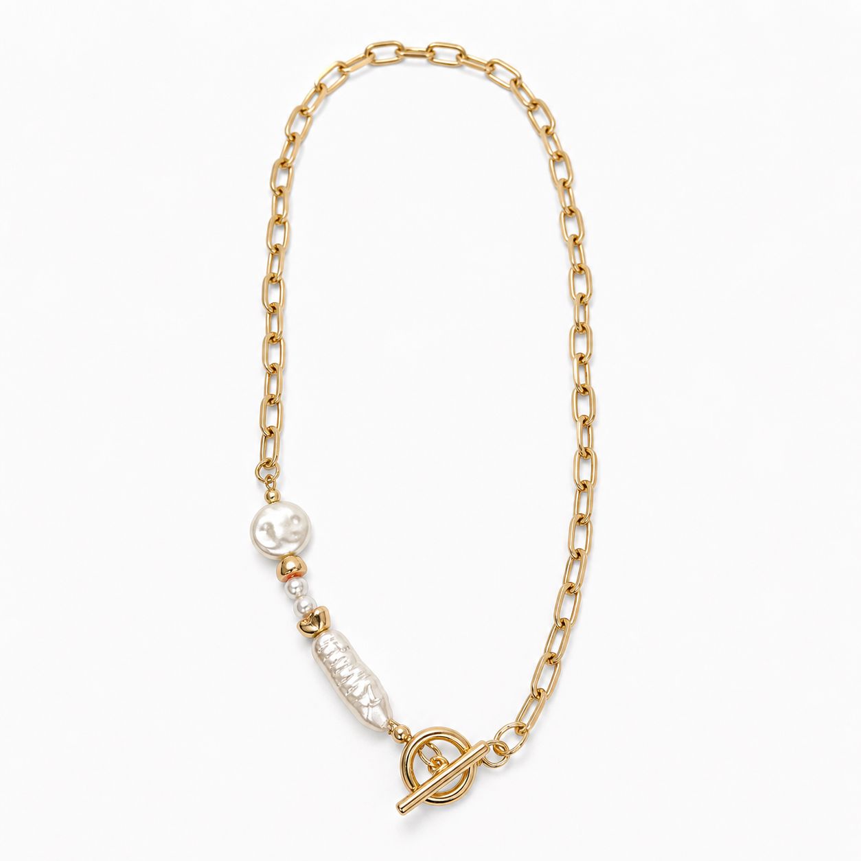 Stylische asymetrische Kette in gold (Modeschmuck) 1