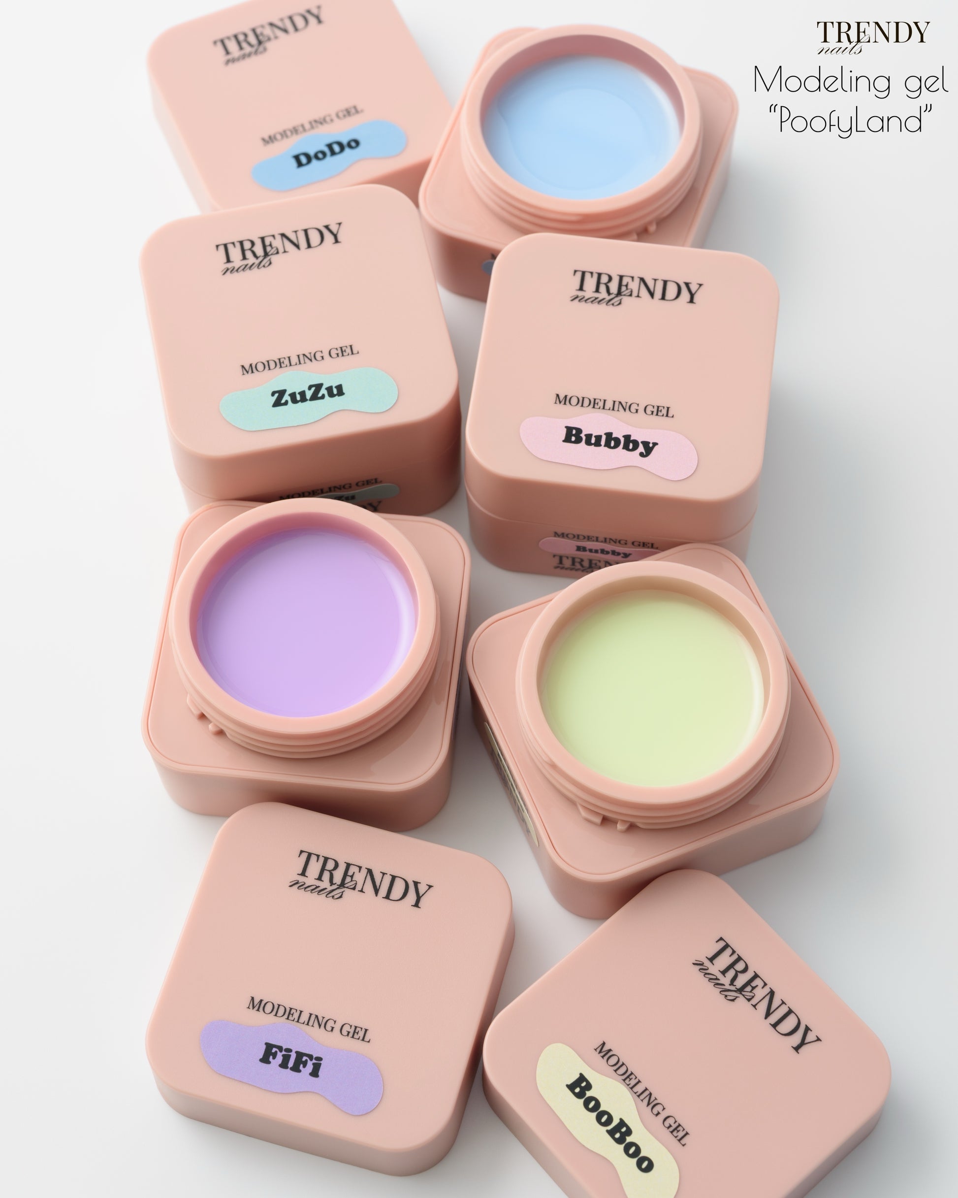 PuffyLand SET Modeling Gel 5x15ml mit Gratis Teddy (TPO/HEMA-free)