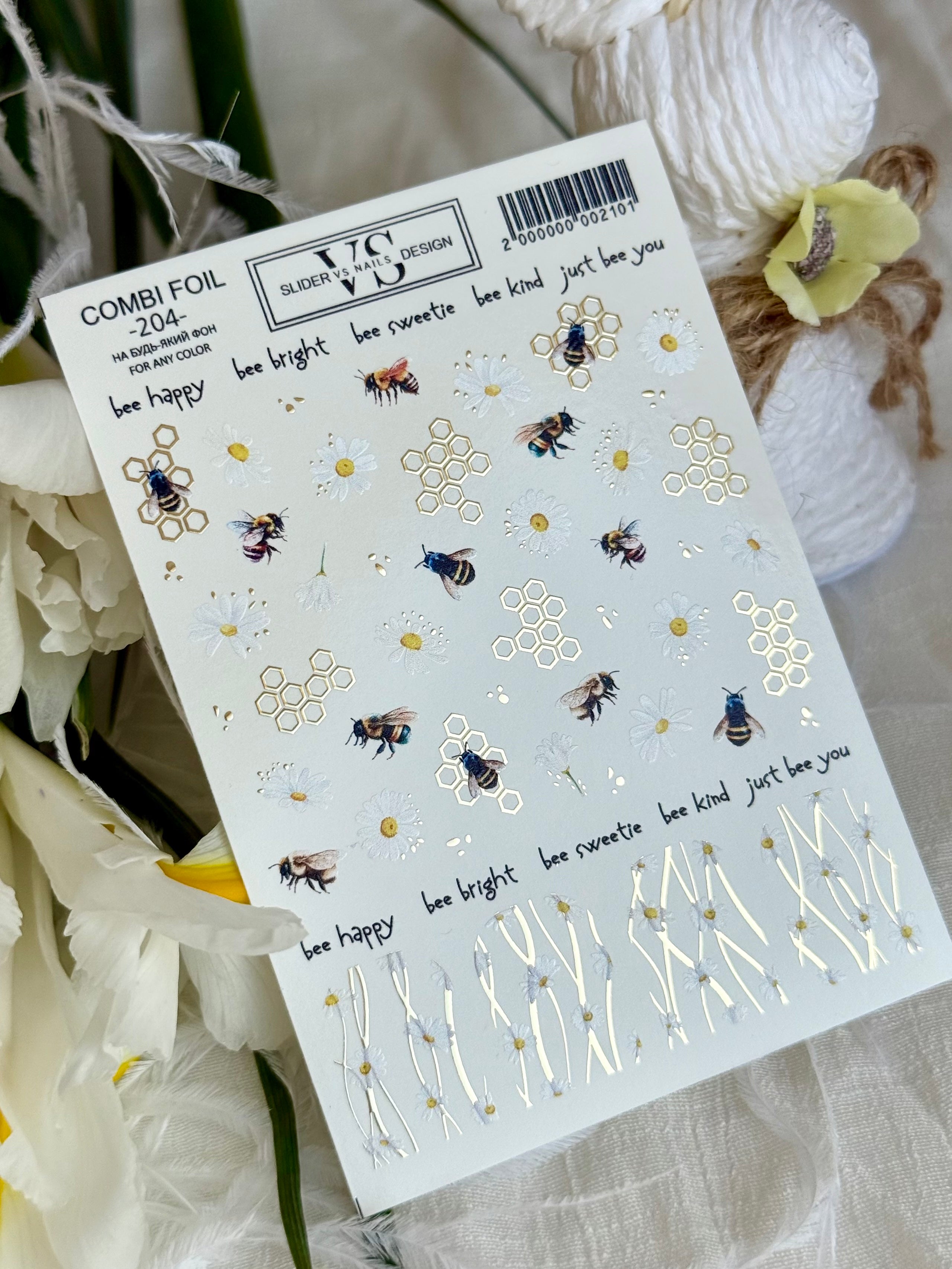 Slider mit Folie (Wasserlösliche Aufkleber) von VS Nails 204 COMBI FOIL