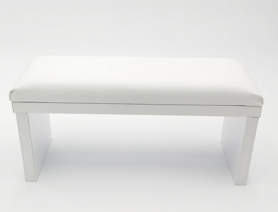 Hand rest with leather cushion square (white)