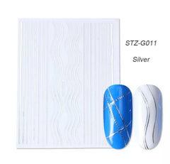 Sticker linee e punti elastici argento