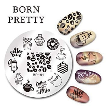 Stamping Plate Template Coffee Time piccola BP-91