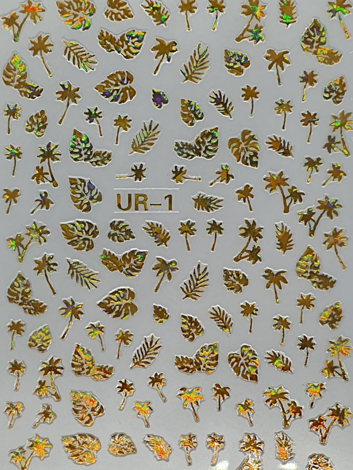 Sticker goldene Blätter