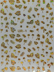 Sticker goldene Blätter