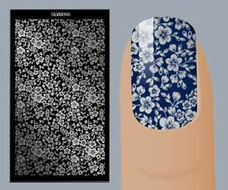 Sticker in fine argento "Fiori"