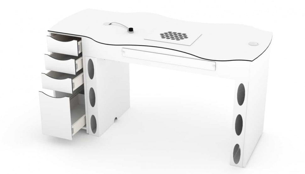 Configure your nail table model 'FantasTisch' The nail table can be customized with over 10 extensions. One of the best-selling models
