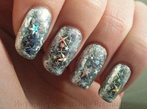Transfer Foil Holographic Silver Stars