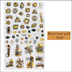 Sticker forme in nero-oro F659