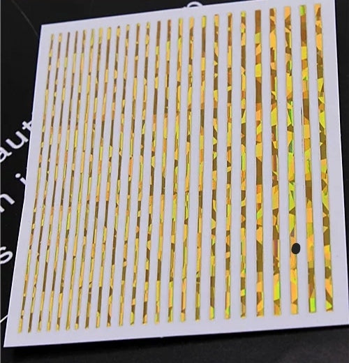 Sticker iridescent stripes in gold