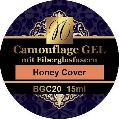 Camouflage Gel with Fiberglass Fibers 'Honey Cover' 15ml/30ml