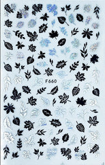 Sticker Foglie Autunnali in nero-argento