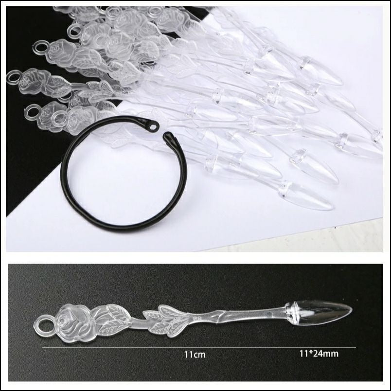 Tips Ring Display 24 pcs. Stiletto shape transparent
