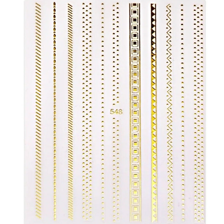 Self-adhesive stickers decorative stripes gold No. 548