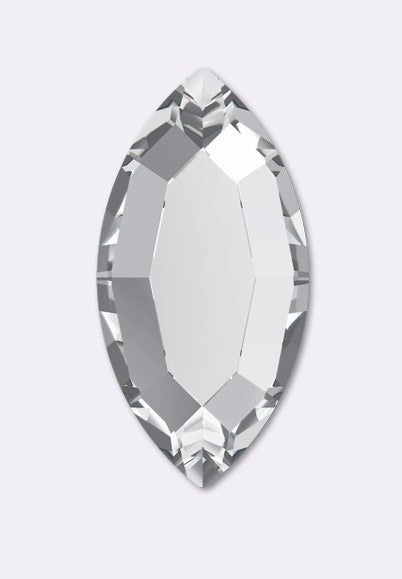 Strasssteine "2200 Navette Flat Back Crystal" 6 St. (8mmx4mm) von Swarovski