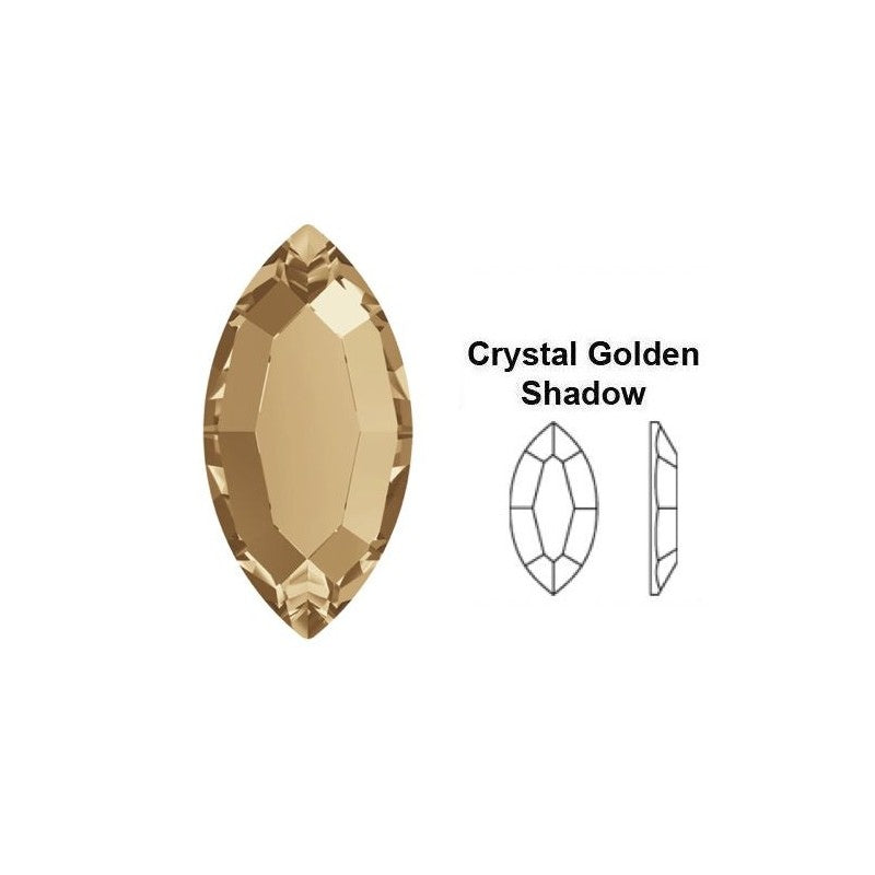 Rhinestones '2200 Navette Flat Back Golden Shadow' 6 pcs. (8mmx4mm) from Swarovski