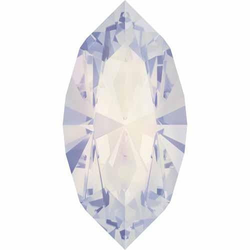 Rhinestones '4228 Xilion Navette White Opal' 6 pieces (6mmx3mm) from Swarovski