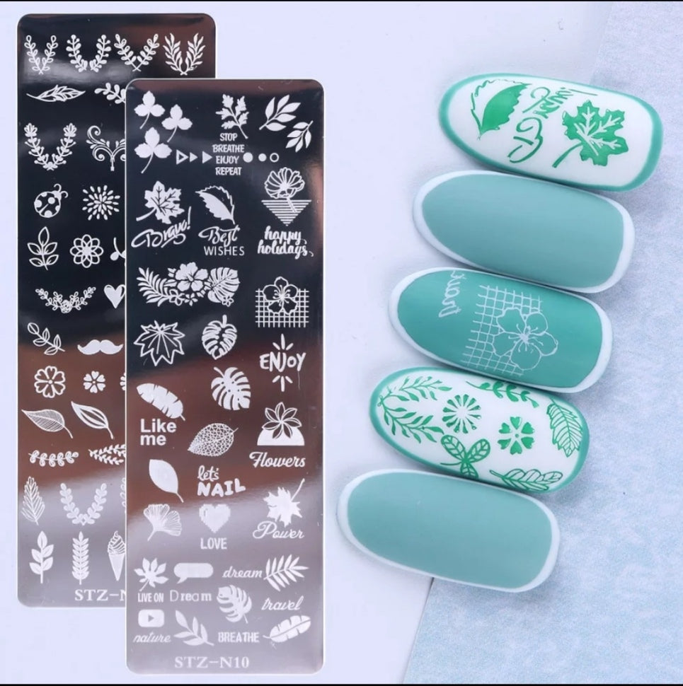 Stamping plate stencil diverse foglie e frasi STZ-N10