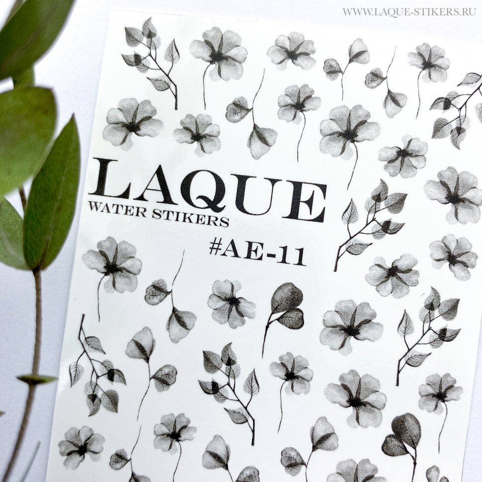 Sticker Design AE11 nero di LAQUE (adesivi solubili in acqua)