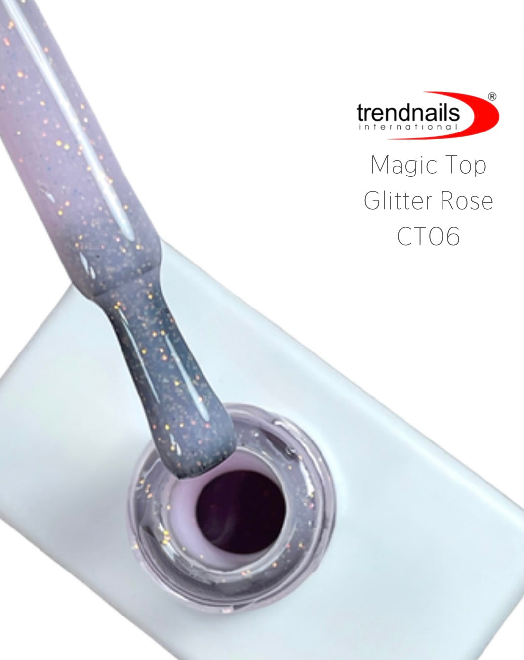 Magic Top No Wipe Sealer Glitter Rose (gloss gel without sweat layer) 10ml from Trendnails