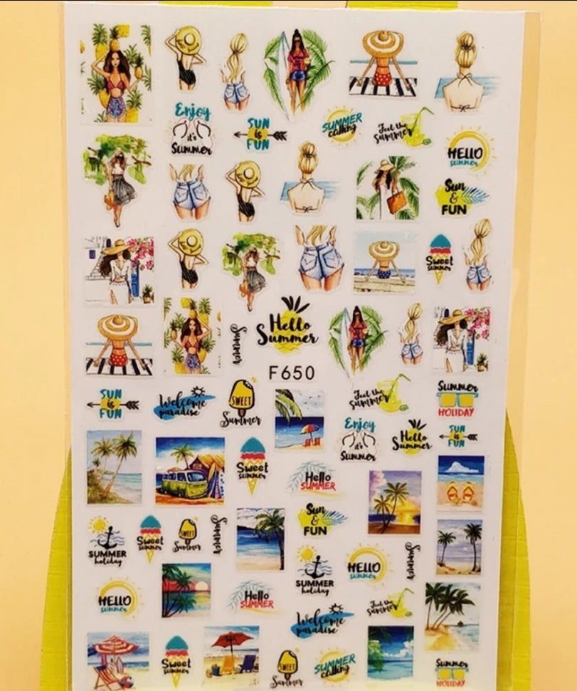 Sticker Sommer mit verschiedenen Mustern