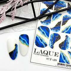 Slider con pellicola CF-29 blu (adesivi solubili in acqua) di Laque