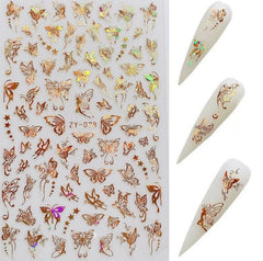 selbstklebende Slider Sticker (Schmetterlinge in gold) ZY-038