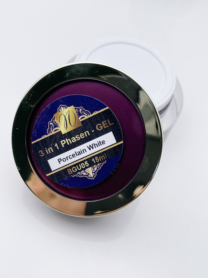 UV/LED 3 in 1 phase gel 'Porcelain White' 15ml