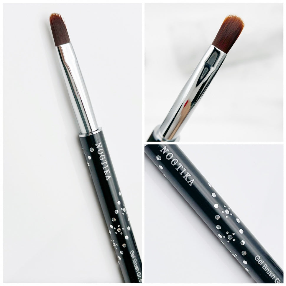 Pennello per gel lucido, gel base e gel colorato con tappo e strass.