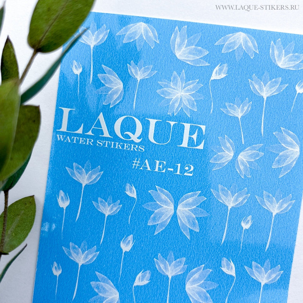 Sticker Design AE12 bianco di LAQUE (adesivi solubili in acqua)