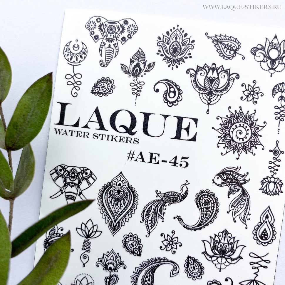 Sticker Design AE45 nero di LAQUE (adesivi solubili in acqua)