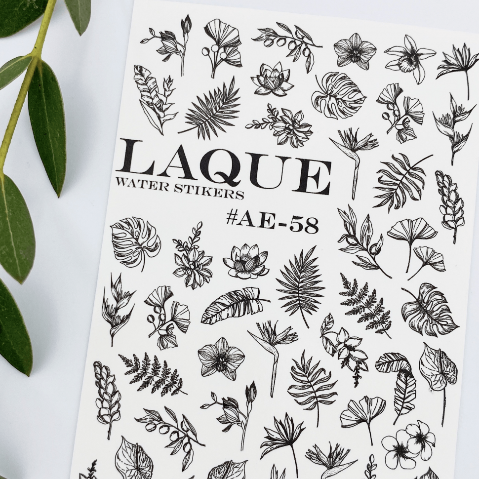 Дизайн наклейки AE58 черный от LAQUE (водорастворимые наклейки)