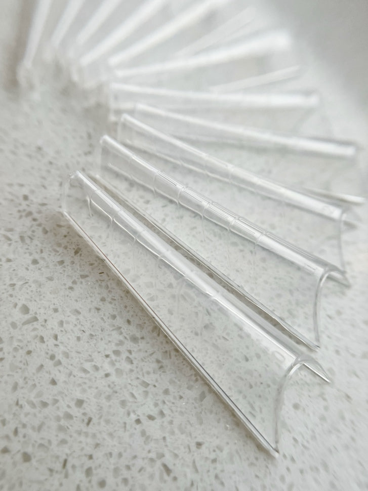 Dual tips per unghie trasparenti C-curva e punta stretta 12 pz.