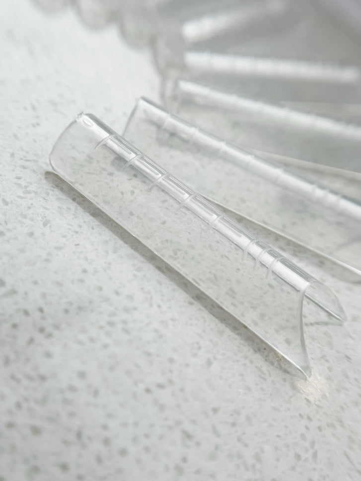 Dual tips (liquid nail tips) with ideal C-curve clear 12 pieces