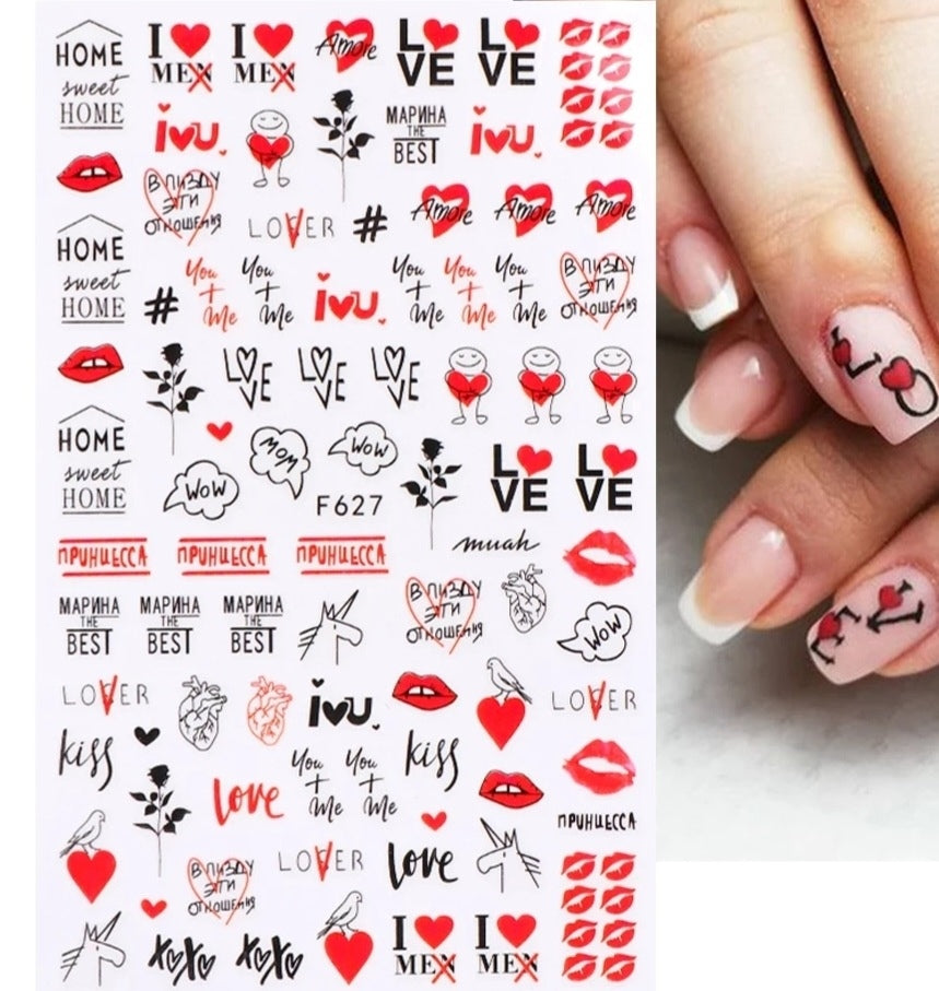 Sticker selbstklebend F627 Liebe, Herzchen