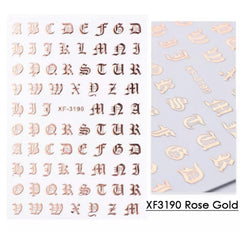 Sticker autoadesivi lettere in oro rosato