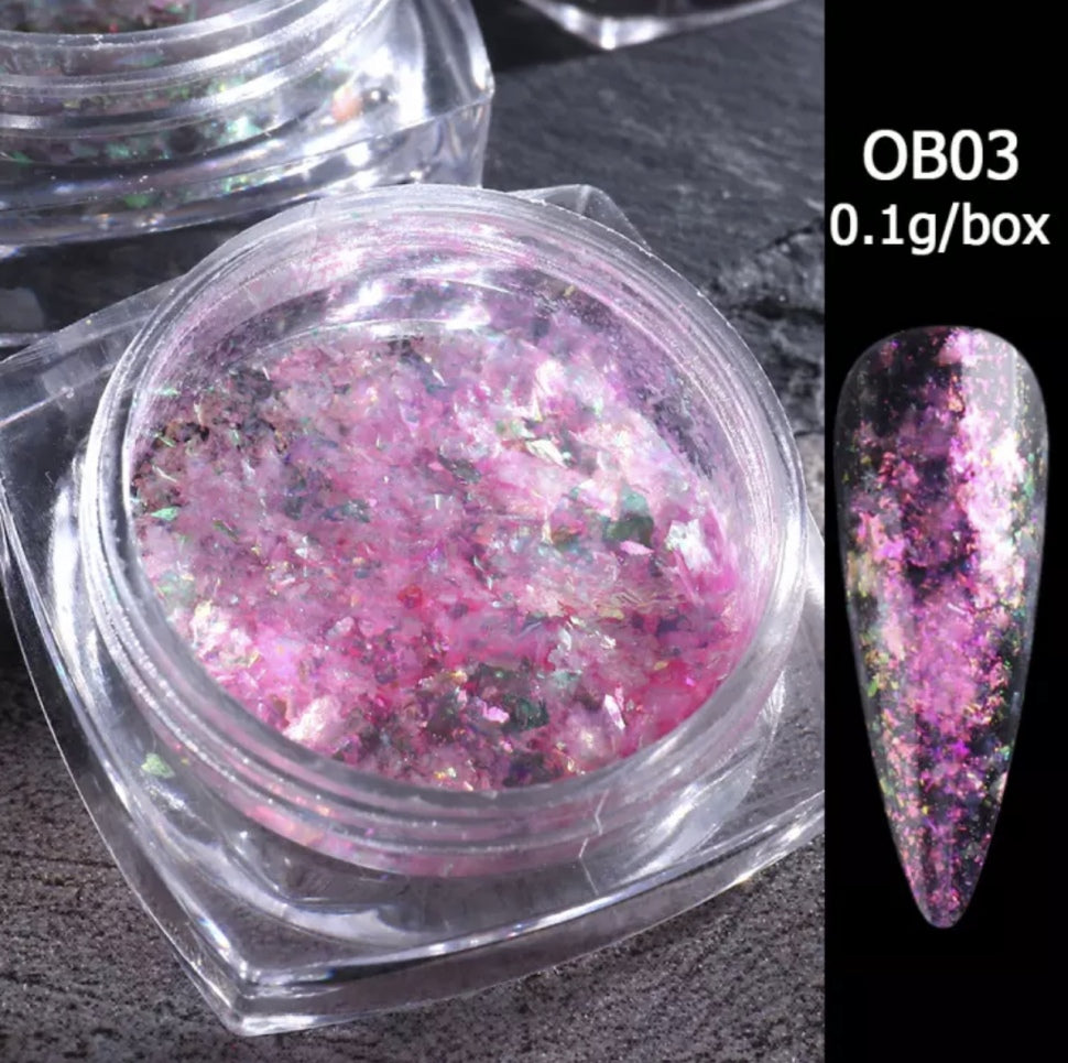 Glitter Flakes Opal Holographic PINK