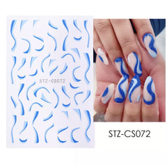 Sticker adesivi astratti onde blu