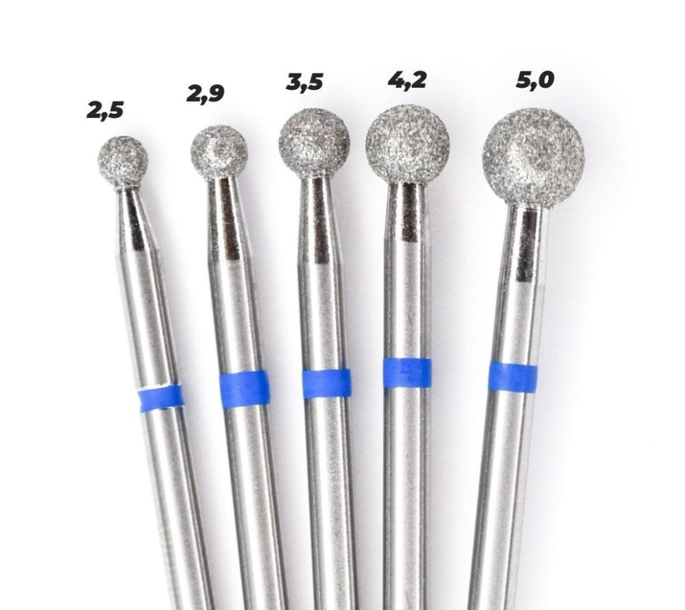 Diamantfräser Kugel Bit mittel (blauer Ring) in Größen: 1,6mm bis 5mm von KMIZ