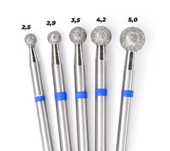 Diamantfräser Kugel Bit mittel (blauer Ring) in Größen: 1,6mm bis 5mm von KMIZ