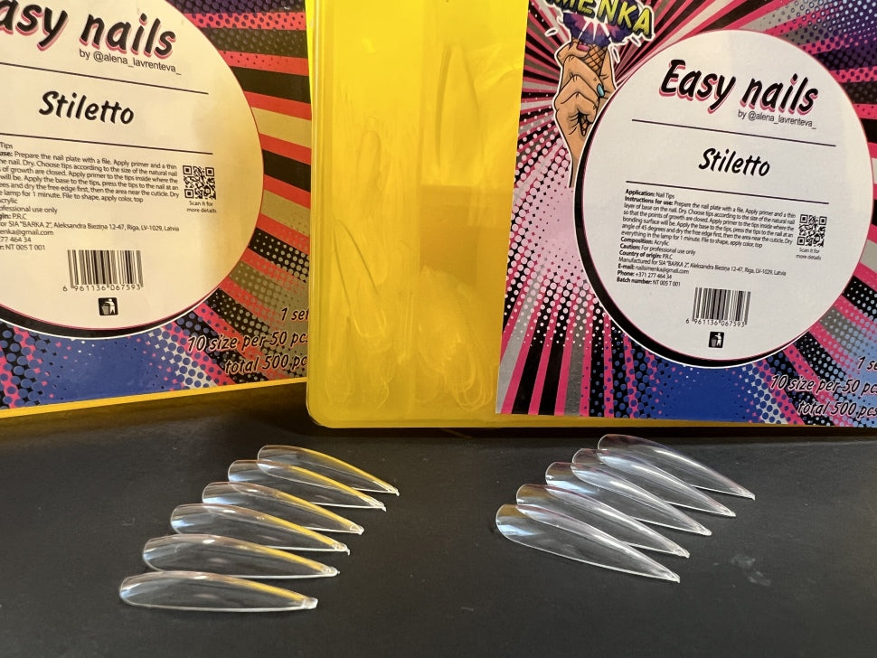Easy Nails Gel-Tips "Stiletto" chiaro 500 pz di Imen