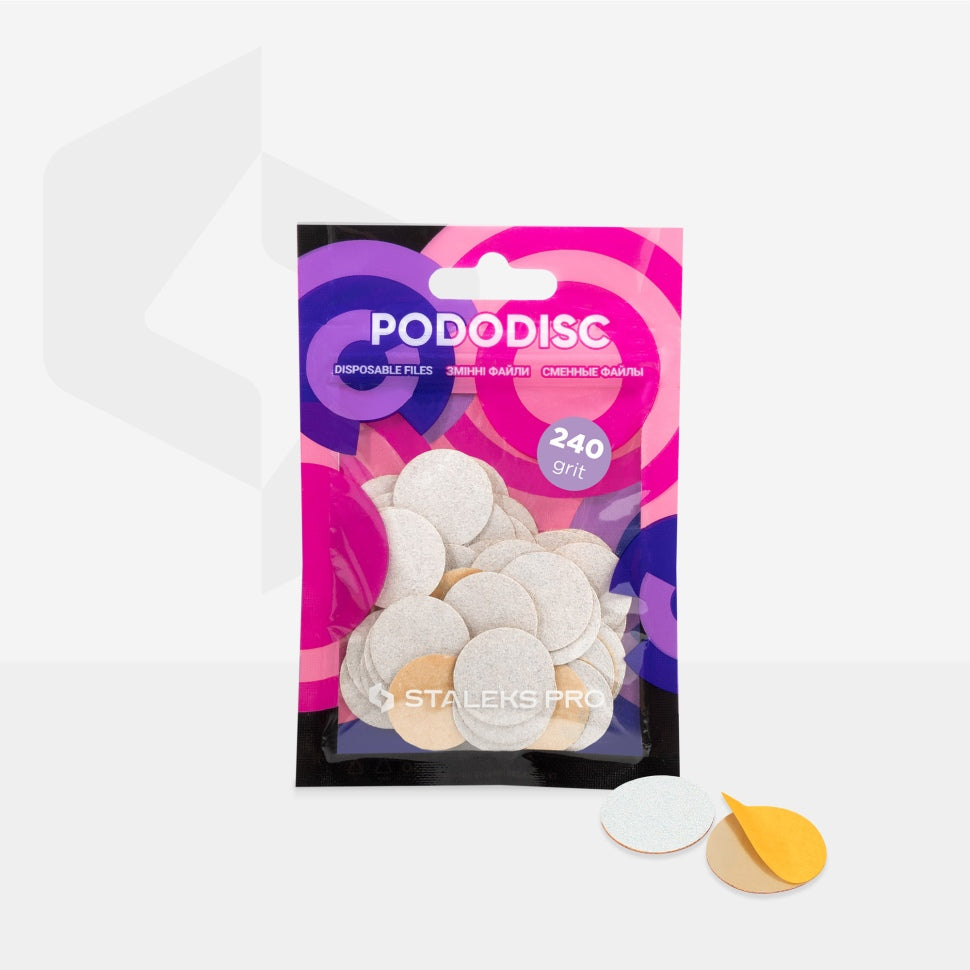 Dischi abrasivi bianchi monouso a base di schiuma per Podo Disc M PDFS-20 grana 80-320 (50 pz.) STALEKS PRO